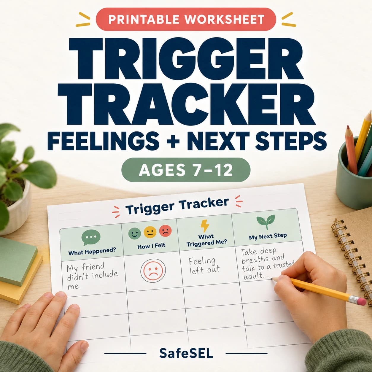 Trigger Tracker Worksheet for Kids