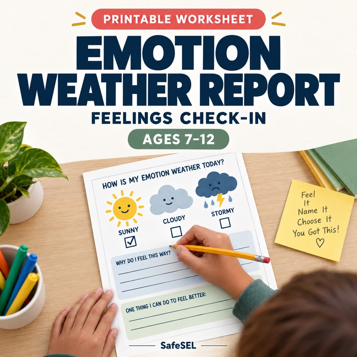 Emotion Check-In Worksheet for Kids