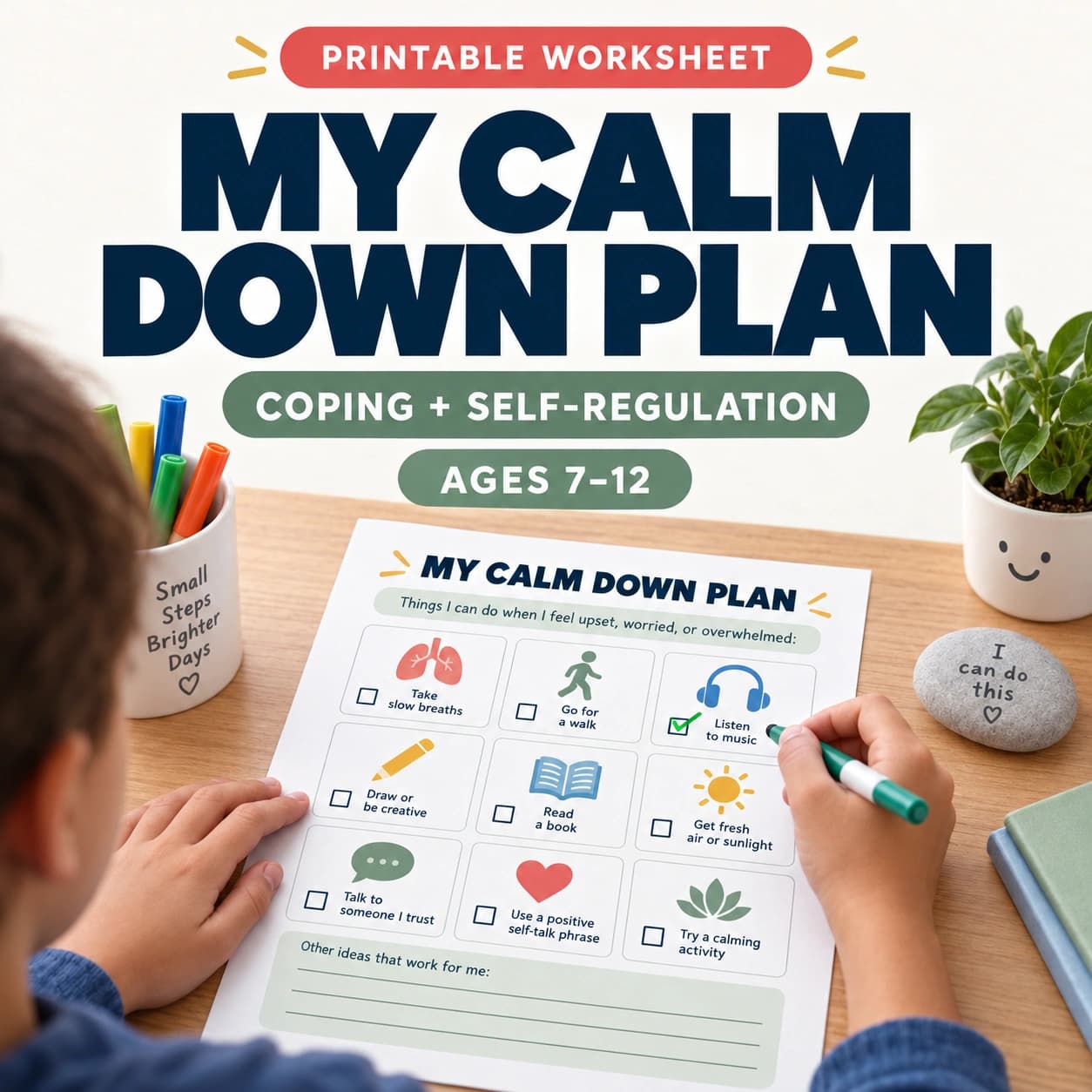 Calm Down Plan Worksheet