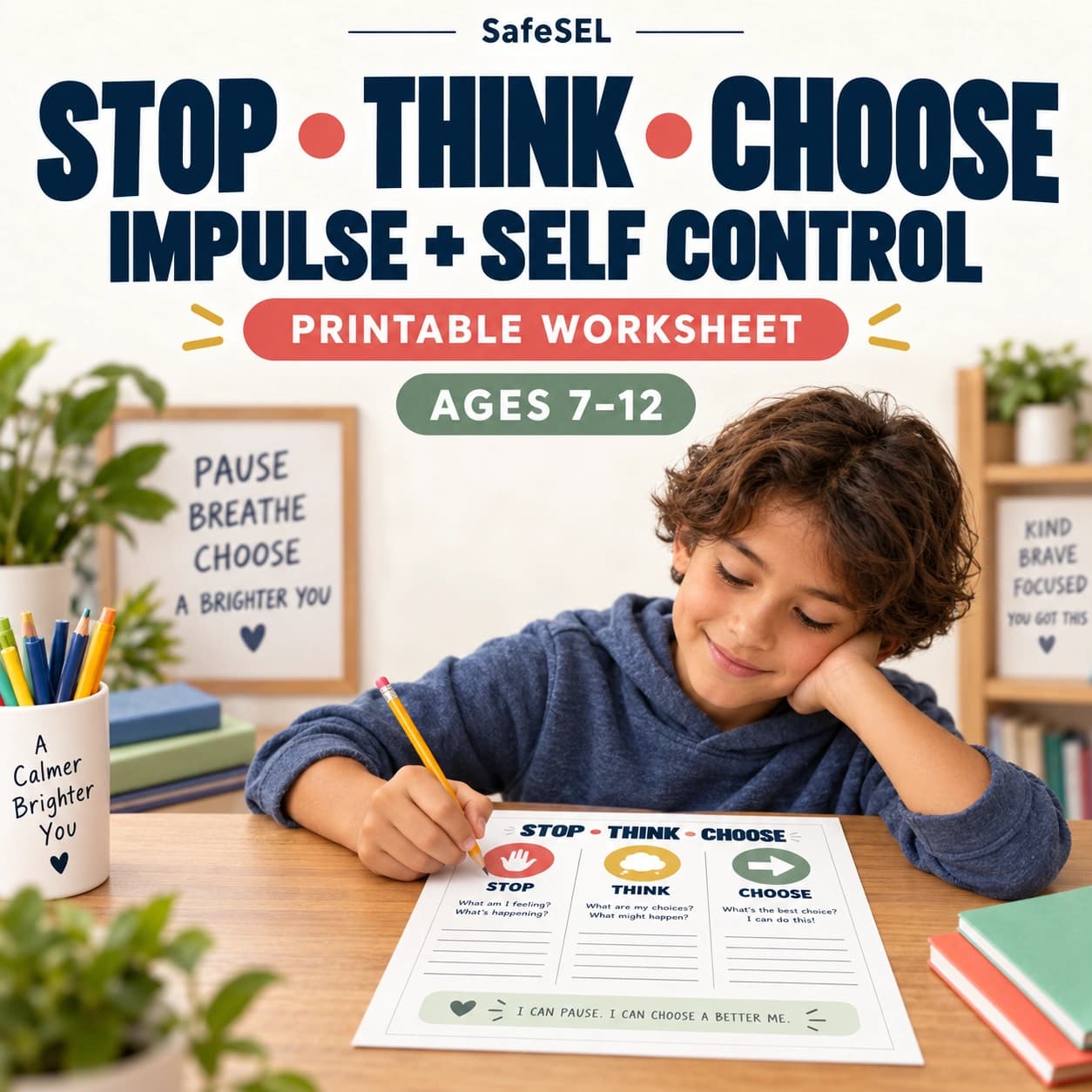 Stop Think Choose Worksheet