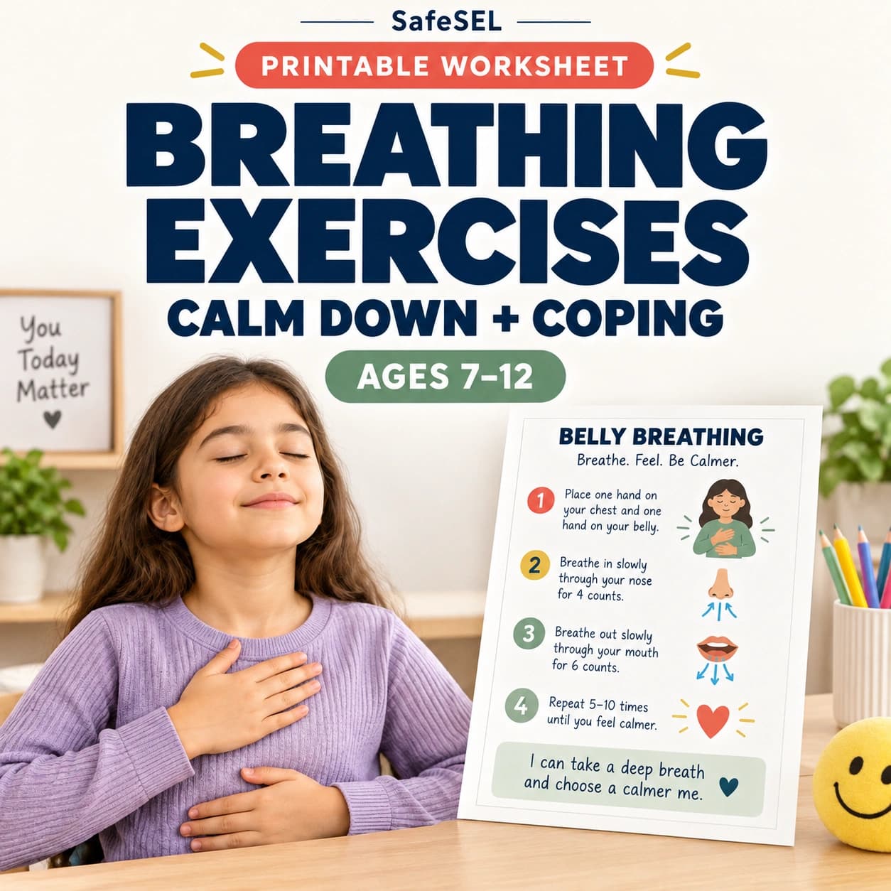 Breathing Calm Down Worksheet