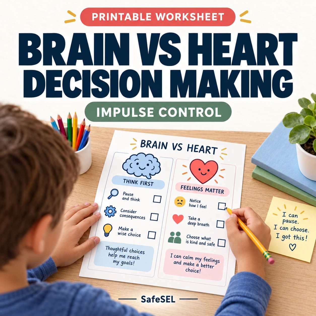 Decision-Making and Impulse Control Worksheet Ages 7–12