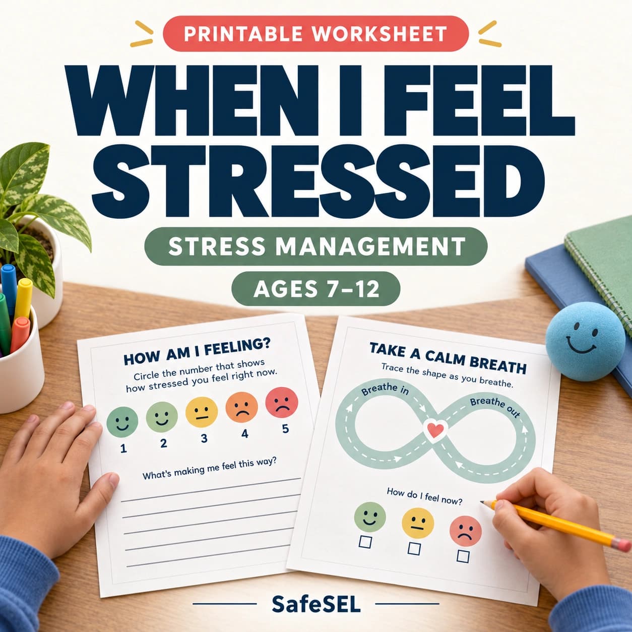 Stressed Worksheet for Kids Ages 7–12