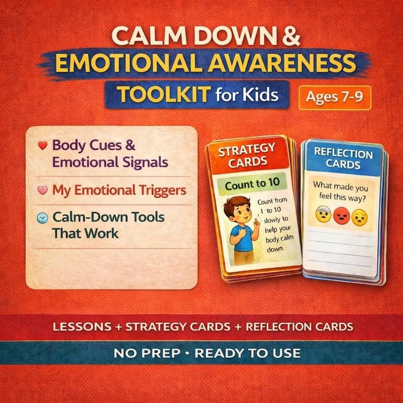 Calm Down & Emotional Awareness Toolkit (Ages 7–9)
