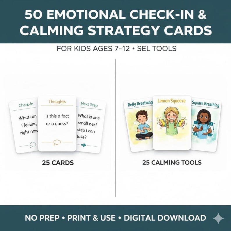 Emotional Check-In Cards for Kids