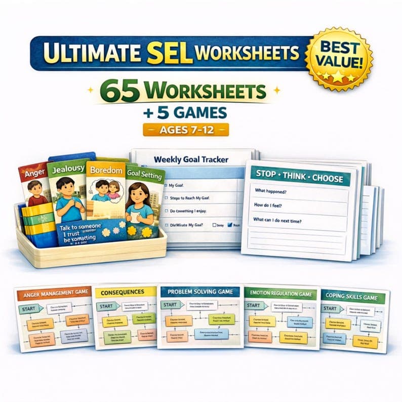 Emotional Regulation Worksheets & Conversation Games