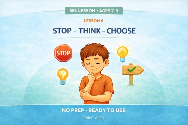 Stop Think Choose Activity for Kids