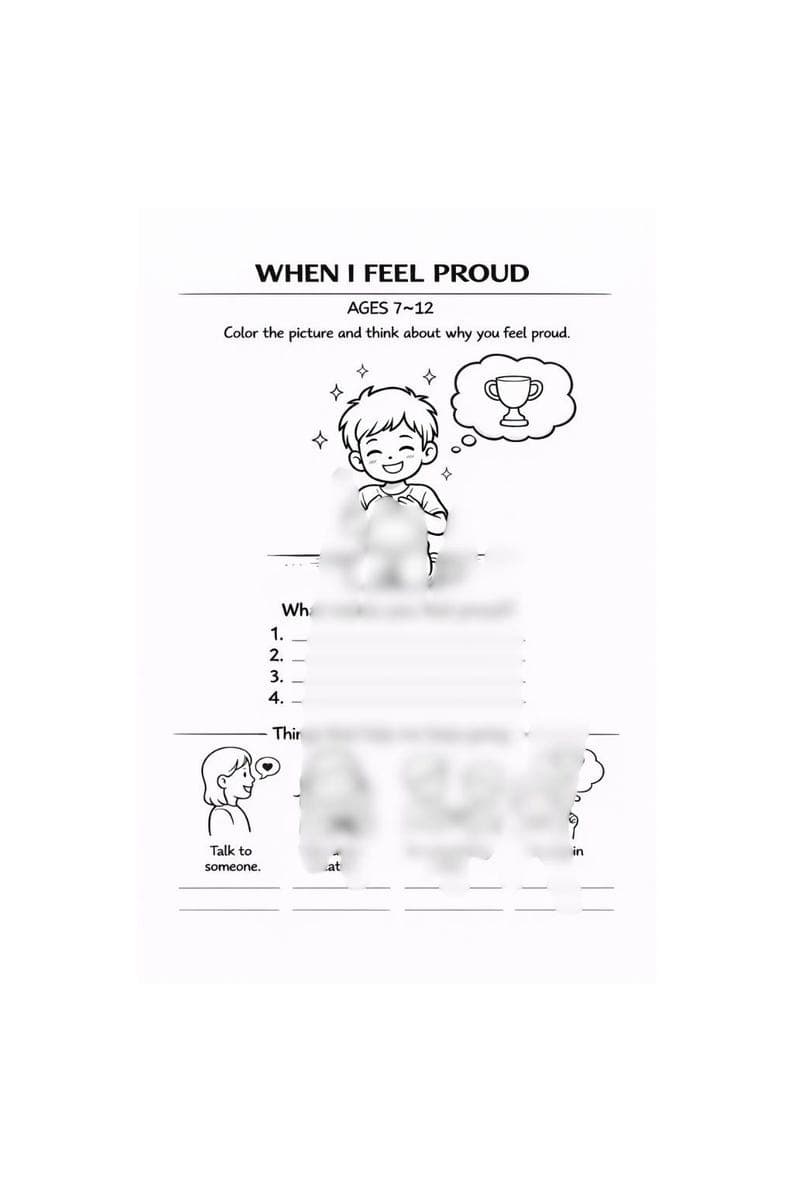 Self-Esteem Worksheet for Kids