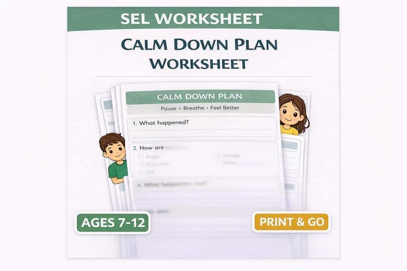 Calm Down Plan Worksheet