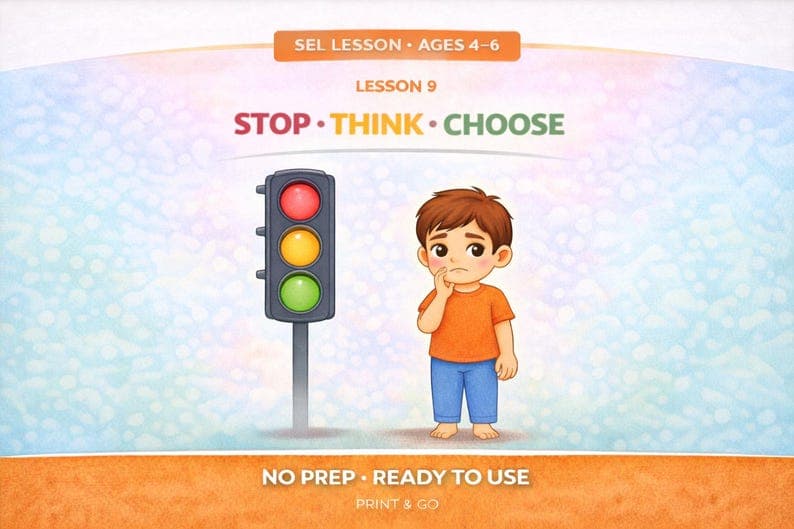 Stop Think Choose NO PREP 4-6/ Social Emotional Learning for Kids