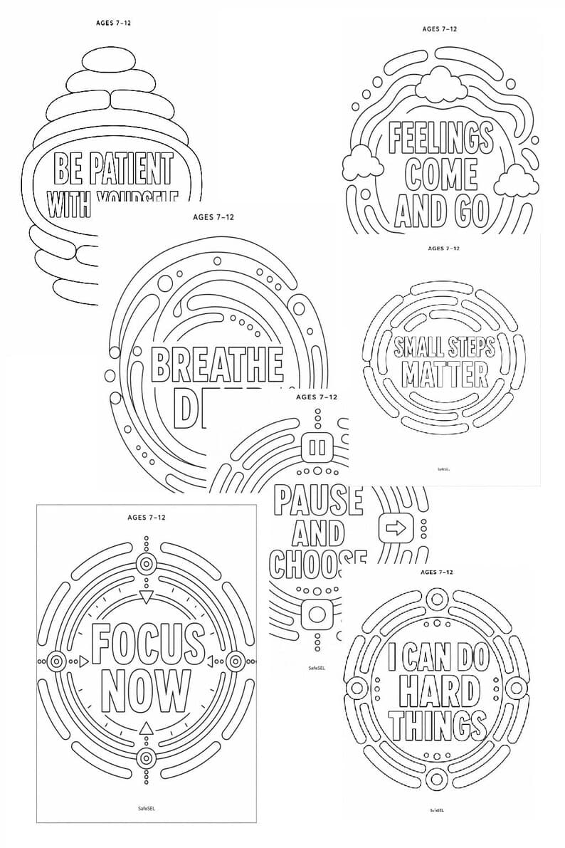 Motivational Coloring Pages for Kids Ages 7–12