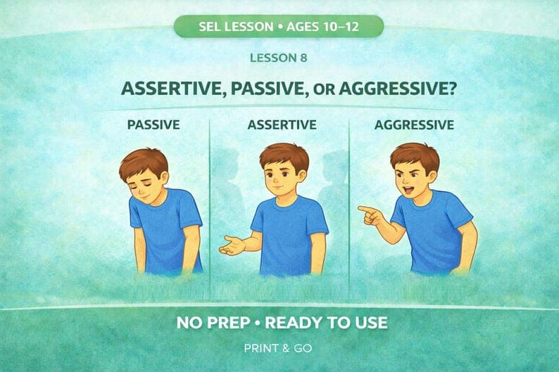 Assertive, Passive, or Aggressive? Ages 10-12, no prep ready to use