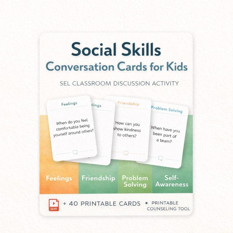 Social Skills Conversation Cards for Kids