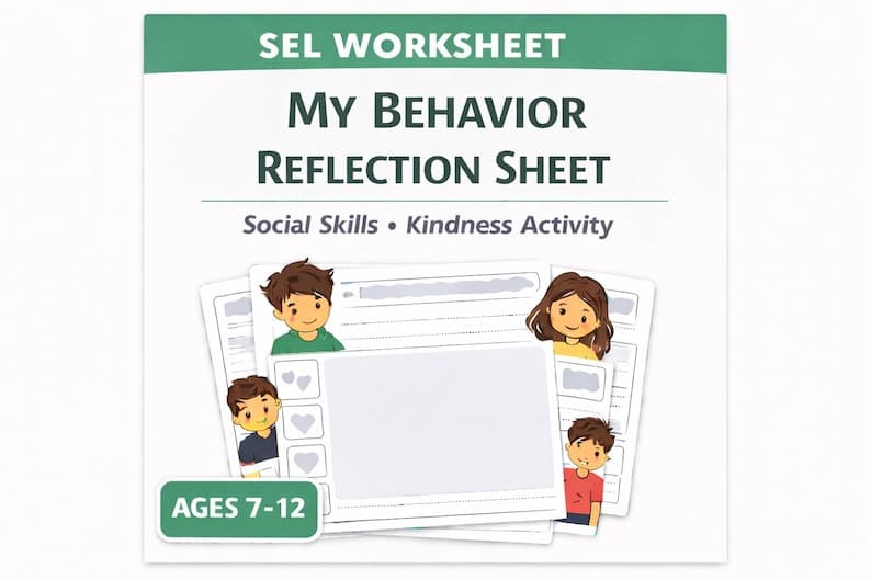 Behavior Reflection Worksheets for Kids