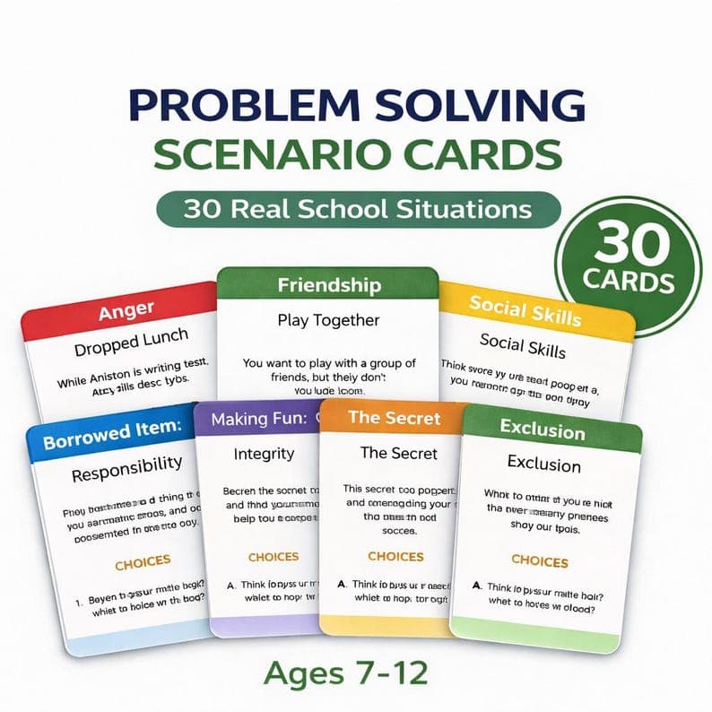 Problem Solving Scenario Cards for Kids