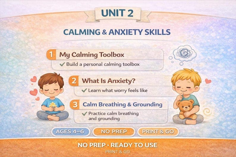 Calm Down & Anxiety Unit for Kids