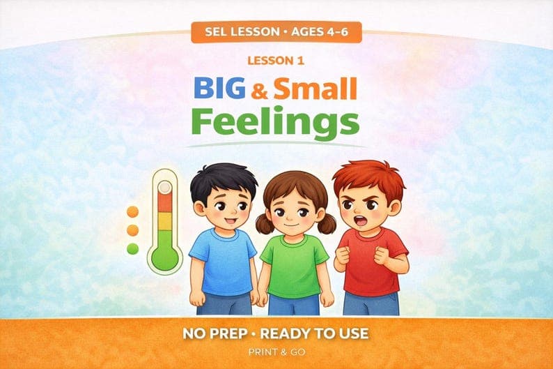 Big and Small Feelings Worksheets for Kids Ages 4–6