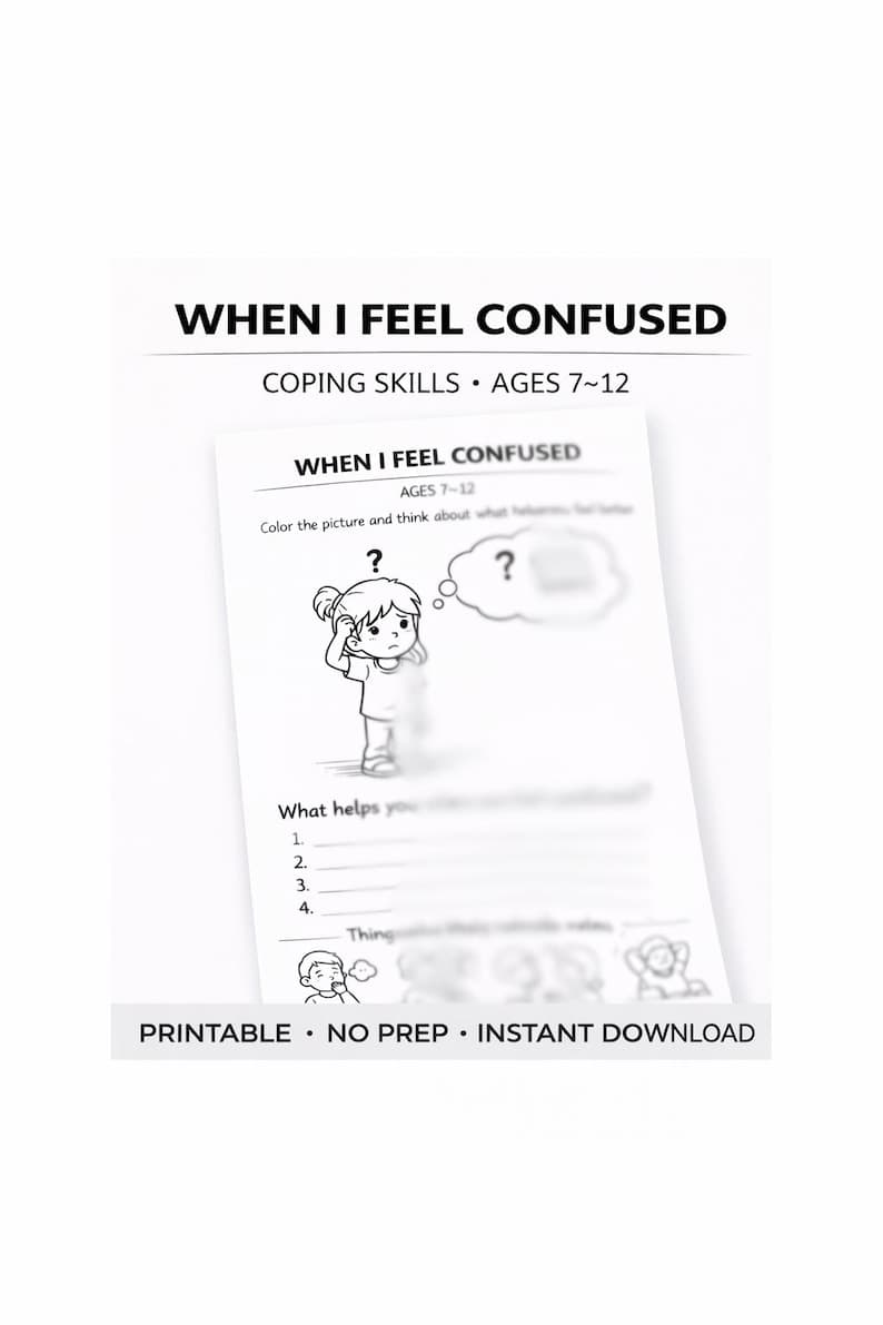 Coping Skills Worksheet for Kids