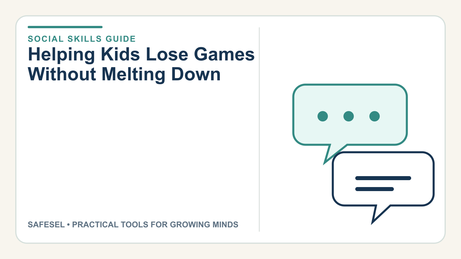 Helping Kids Lose Games Without Melting Down
