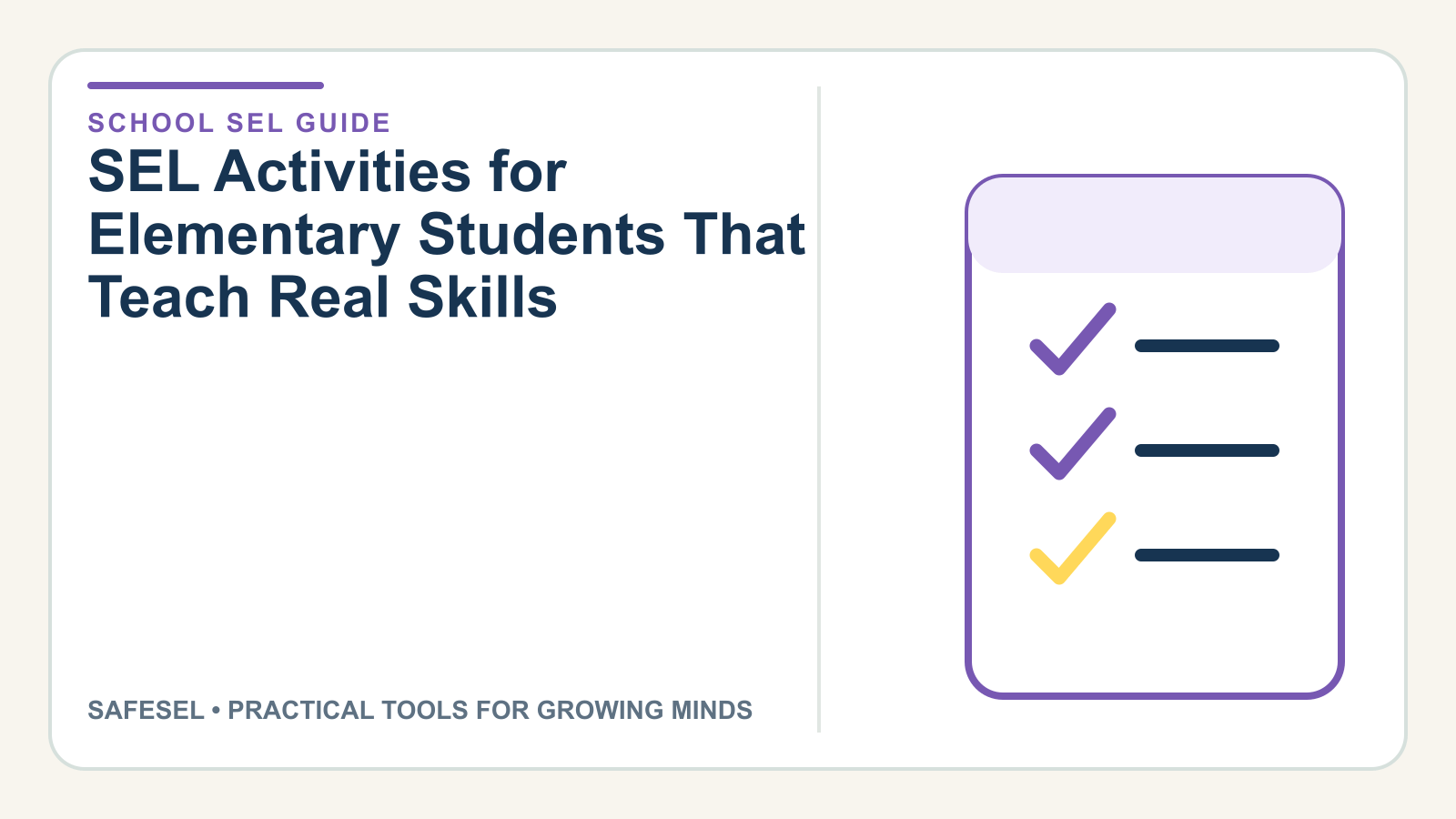 SEL Activities for Elementary Students That Teach Real Skills
